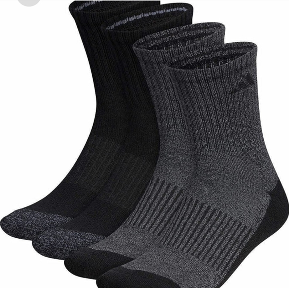 Socks by Adidas Mens 4 Pair Performance High Quarter Length grey black - Picture 3 of 8